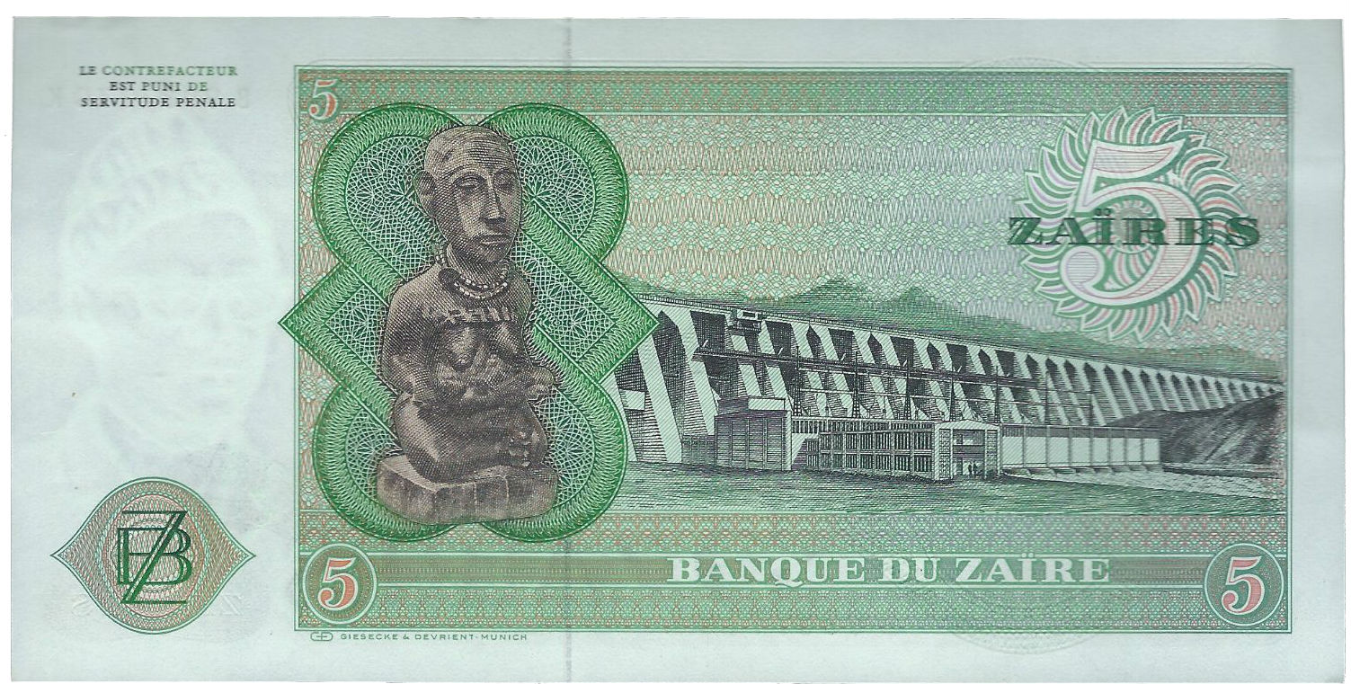 Zaire 5 1977 UNC P-21/b